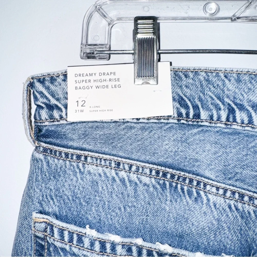 American Eagle Blue Flare Wide Leg Dreamy Drape Jeans - Picture 7 of 7